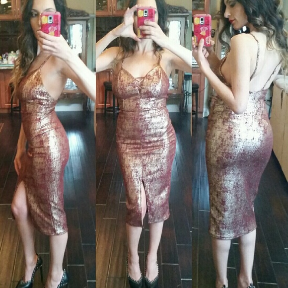 Flash sale! Sexy burgundy mid length Dress NWT! - Picture 2 of 4